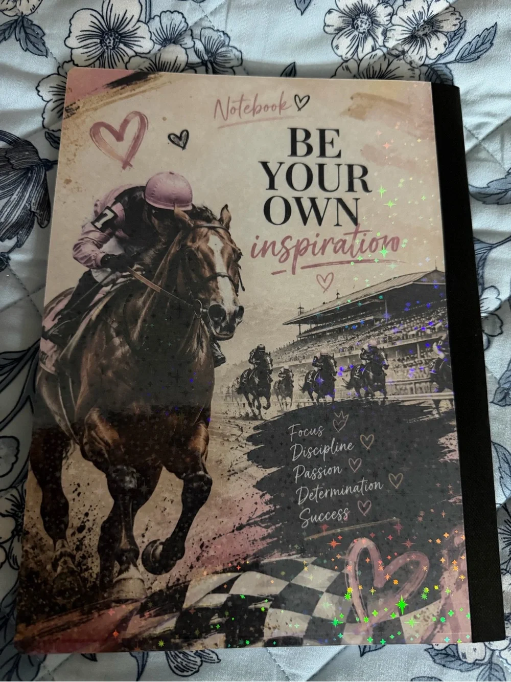 Composition Book - Your Own Inspiration Horse Racing Cover - Pink Accents